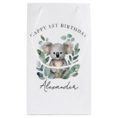 コアラベアーボーイズ1歳の誕生日パーティー スモールペーパーバッグ (裏面)