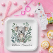 コアラベアーボーイズ1歳の誕生日パーティー ペーパープレート (パーティー)