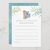 コアラベアーユーカリプトゥス葉ベビーシャワーアドバイス アドバイスカード (正面/裏面)