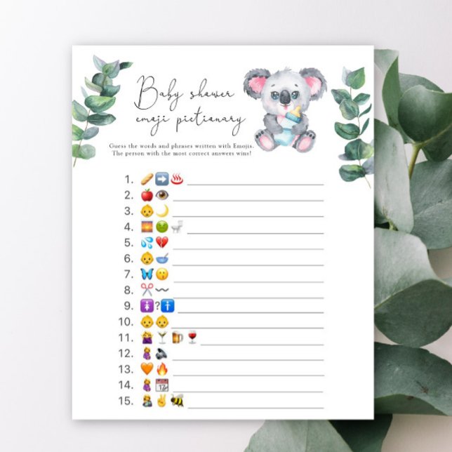 コアラベアー絵文字写真ゲームベビーシャワー (クリエイターアップロード済み)