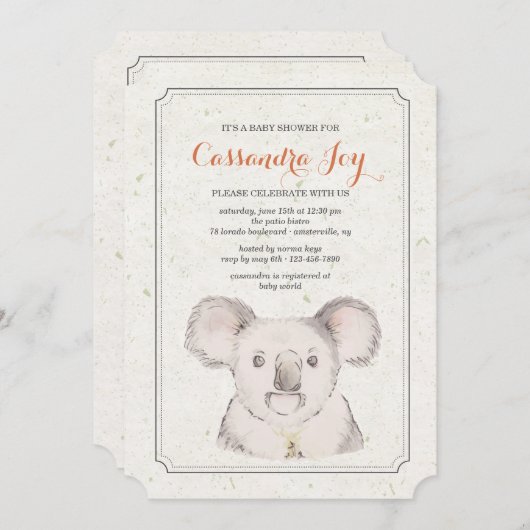 コアラベア招待状 招待状 (正面/裏面)