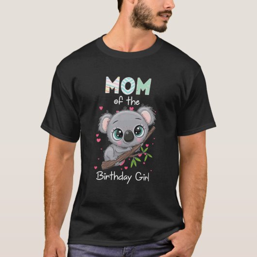コアラベア誕生日ママムオブザ誕生日ガールコアラ Tシャツ (正面)