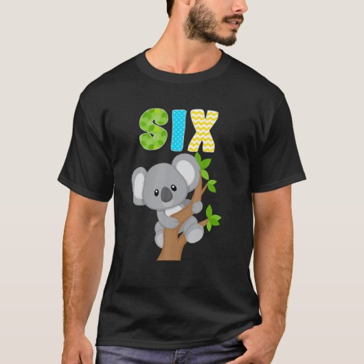 コアラベア6th誕生日6歳誕生日ボーイコ tシャツ (正面)
