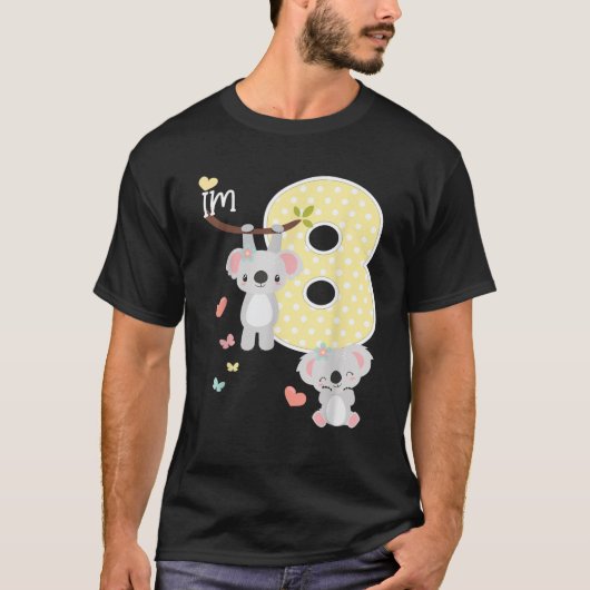 コアラベア8誕生日ガール8歳誕生日C Tシャツ (正面)