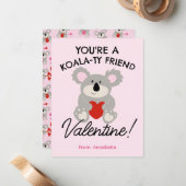 コアラベア バレンタインデー クラスルーム 学校 カード (正面/裏面インサイチュ)