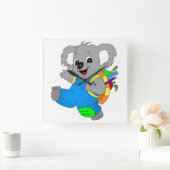 コアラベア（リュックパック付き） スクエア壁時計 (ホーム)