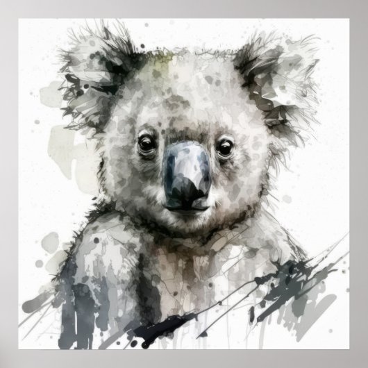 コアラポートレート動物絵画の野生生物アウトドア ポスター (正面)