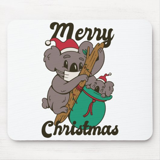 コアラママのクリスマスデザイン マウスパッド (正面)