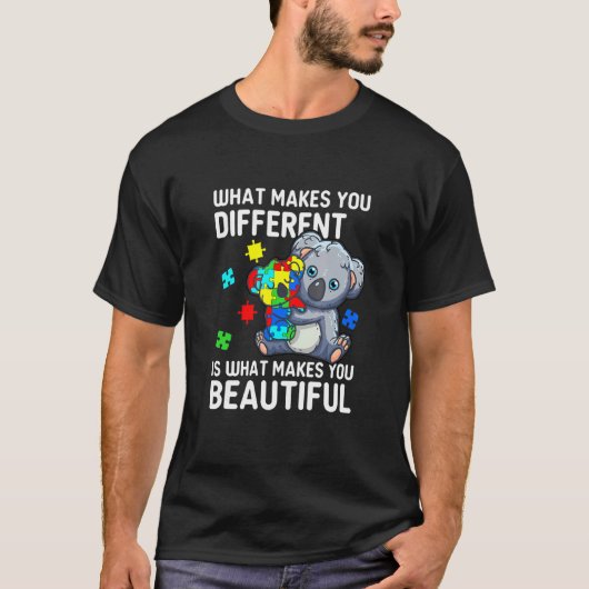 コアラママ違って美しい自閉症の子供の啓発 Tシャツ (正面)