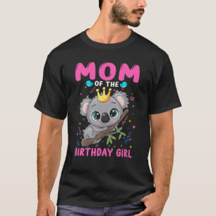 コアラモマムオブザ誕生日ガールコアラテーマファミリー Tシャツ