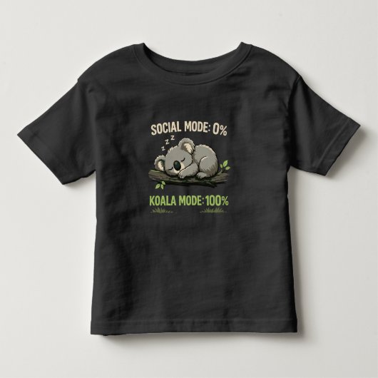 コアラモード 楽しい内向型 トドラーTシャツ (正面)