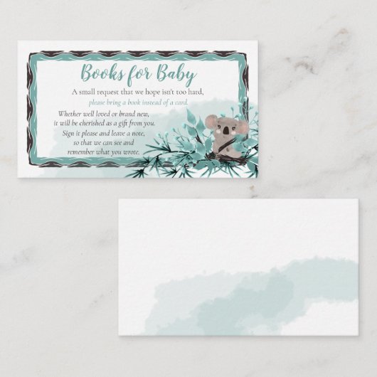 コアラユニセックスベビーシャワーベビーEnclo エンクロージャーカード (正面/裏面)