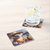 コアラルアウ（ハワイ式宴会） スクエアペーパーコースター (インサイチュ)