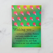 コアラレインボー魔法誕生日ウィッシュ カード (内部)