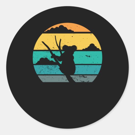 コアラレトロスタイル |コアラ・ベアーギフト ラウンドシール (正面)