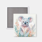 コアラヴィンテージ動物自然環境フォレストアート マグネット (正面/裏面)