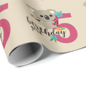 コアラ五誕生日女 ラッピングペーパー (ロールコーナー)