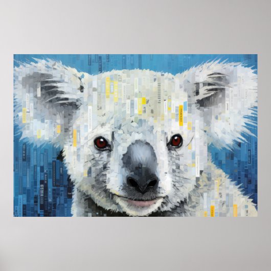 コアラ動物アートデコーモザイク絵を描ラー ポスター (正面)