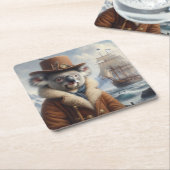 コアラ北極探検家 スクエアペーパーコースター (アングル)