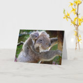 コアラ及びベビーの母の日の/Allの大事な行事カード カード (黄色い花)