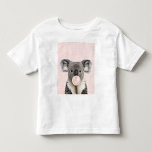 コアラ吹ベアのピンクバブルガム トドラーTシャツ