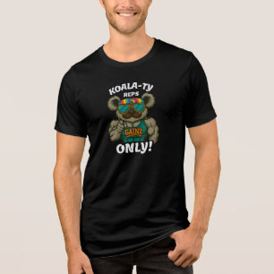 コアラ品質のレップのみ - 楽しいコアラのジムワークアウト トライブレンドTシャツ