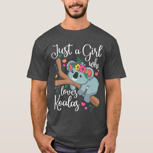コアラ好きな女の子 コアラグッズ 面白いコアラ Tシャツ (正面)