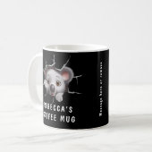 コアラ好きのためのブラックマグカップ コーヒーマグカップ (正面左)