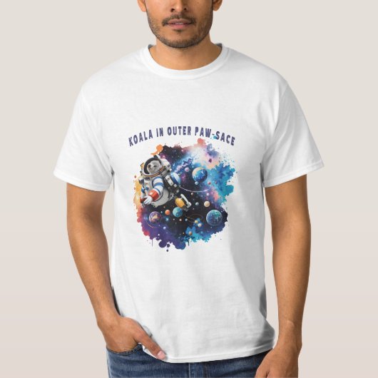 コアラ宇宙飛行士、アウター・ポーザースの可愛いコアラ Tシャツ (正面)