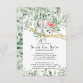 コアラ少年ベビーシャワーベビー用ブック エンクロージャーカード (正面/裏面)