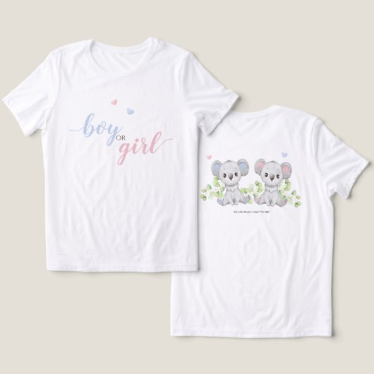 コアラ性別のための女性のTシャツがパーティーを明らかにする。 トライブレンドＴシャツ (デザイン正面&裏面)