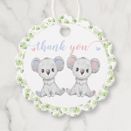 コアラ性別のメッセージカードの表示パーティー フェイバータグ (正面)