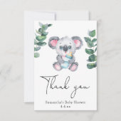 コアラ感謝していは赤ちゃんシャワー サンキューカード (正面)