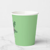 コアラ手描き動物の緑の誕生日パーティー 紙コップ (左)
