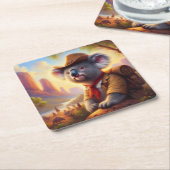 コアラ探検家 スクエアペーパーコースター (アングル)