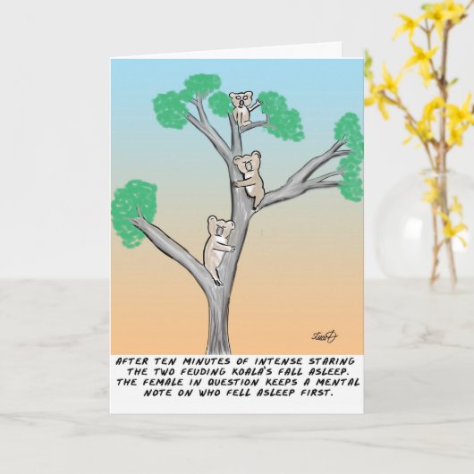 コアラ漫画 カード (黄色い花)