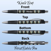 コアラ熊かわいいウッドランドお洒落アニマルブラック ボールペン