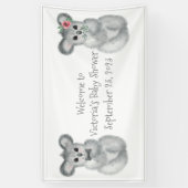 コアラ熊カスタマイズ赤ちゃんシャワー 横断幕 (縦)