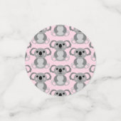 コアラ熊ベビーシャワーピンクガール コンフェッティ (スモール正面)