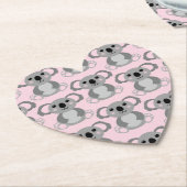 コアラ熊ベビーシャワーピンクガール ペーパーコースター (アングル)