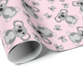 コアラ熊ベビーシャワーピンクガール ラッピングペーパー (ロールコーナー)
