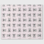 コアラ熊ベビーシャワーピンクガール ラッピングペーパー (フラット)