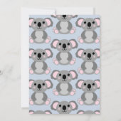 コアラ熊ベビーシャワーブルーボーイ 招待状 (裏面)