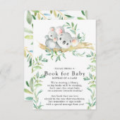 コアラ熊ベビーシャワーベビー用ブック エンクロージャーカード (正面/裏面)