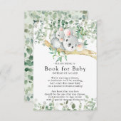 コアラ熊ベビーシャワーベビー用ブック エンクロージャーカード (正面/裏面)