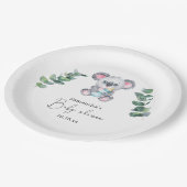 コアラ熊ベビーシャワー ペーパープレート (アングル)