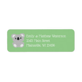 コアラ熊ベビーシャワー ラベル