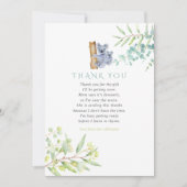 コアラ熊ユーカリ葉スベイビーシャワーありがとう サンキューカード (正面)