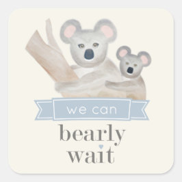 コアラ熊Bear We Bear Bear Wait Baby Shower スクエアシール