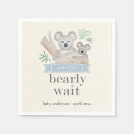 コアラ熊Bear We Bear Bear Wait Baby Shower スタンダードカクテルナプキン